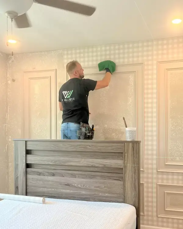 Custom bedroom wallpaper installation Dubai
